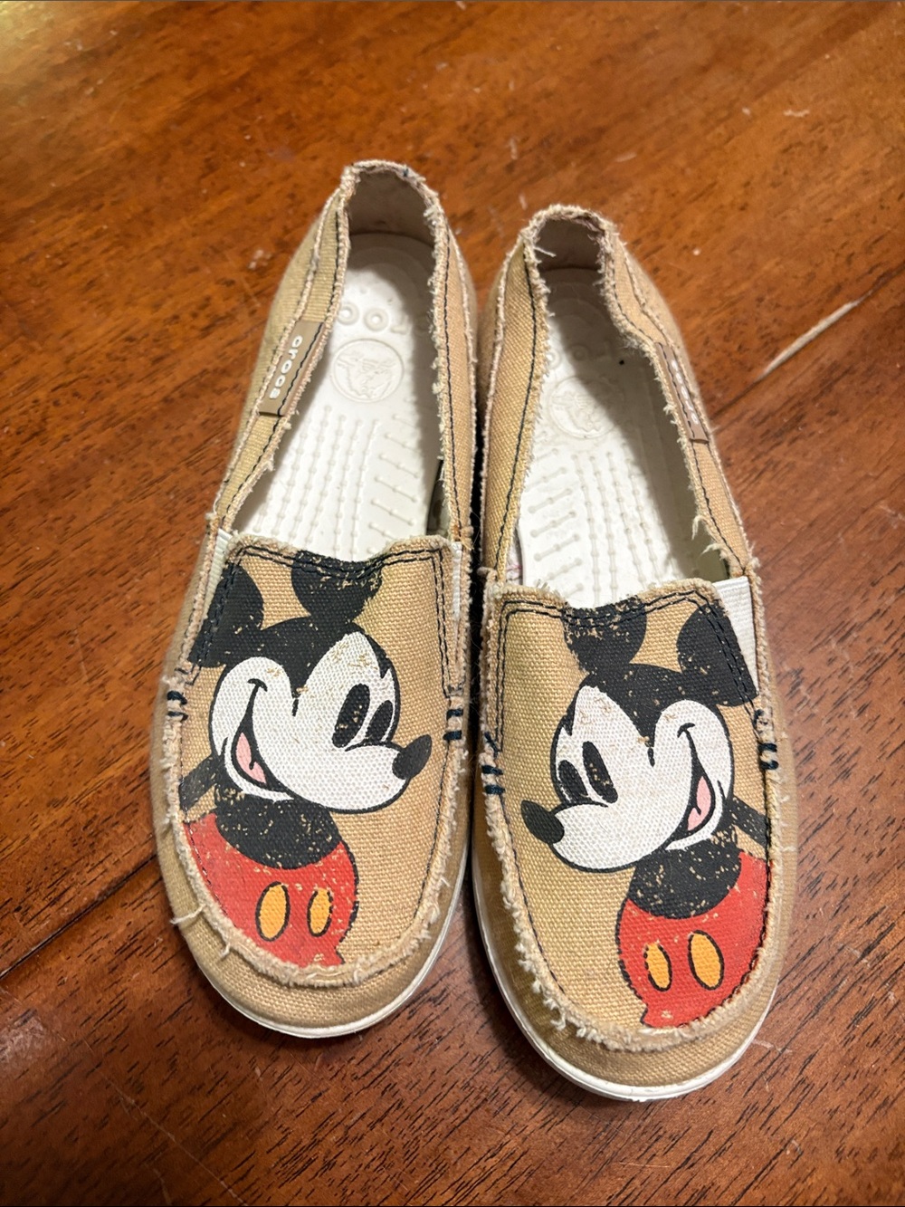 CROCS Women Slip-On Mickey Canvas Shoes Size 5